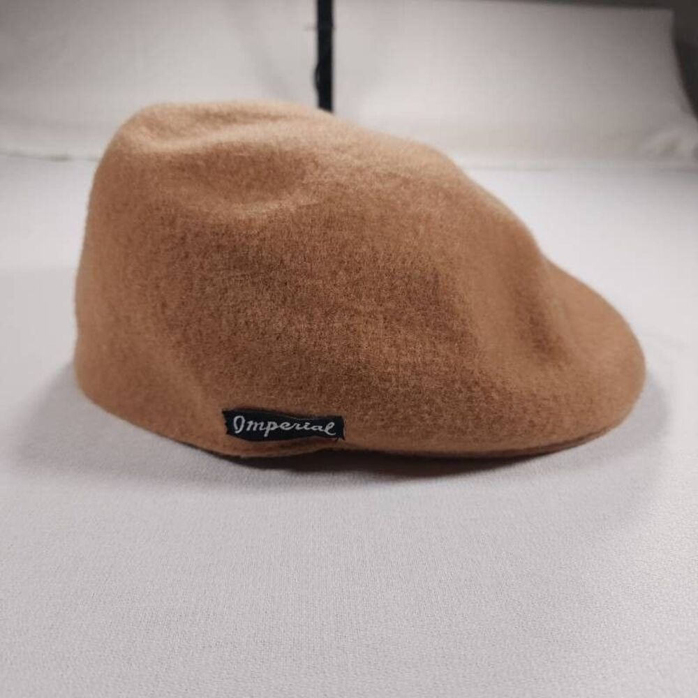 Imperial Beret Size L/XL Tan Wool Blend Excellent